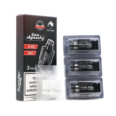 虎鯨Orca San Dynasty 空倉 替換彈 3入裝 2ml 可注油 0.4/0.6/0.8Ω 附 3顆濾嘴 原廠配件